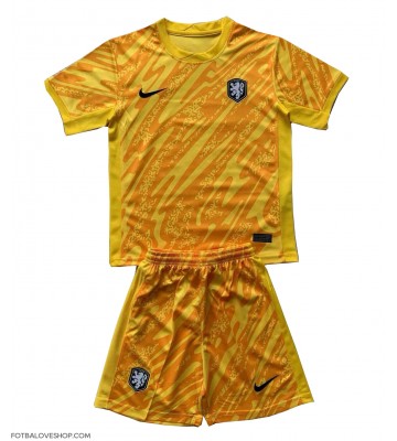 Holandsko Brankářské Dětské Venkovní Dres ME 2024 Krátký Rukáv (+ trenýrky)